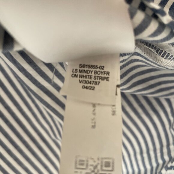 Old Navy Womens Blue Long Sleeve Striped The Boyfriend Button Up Shirt Size M - Picture 5 of 8